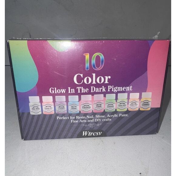 Glow in The Dark Pigment Powder, 10 Color Epoxy Resin Luminous Powder Non-Tox... - Picture 2 of 3